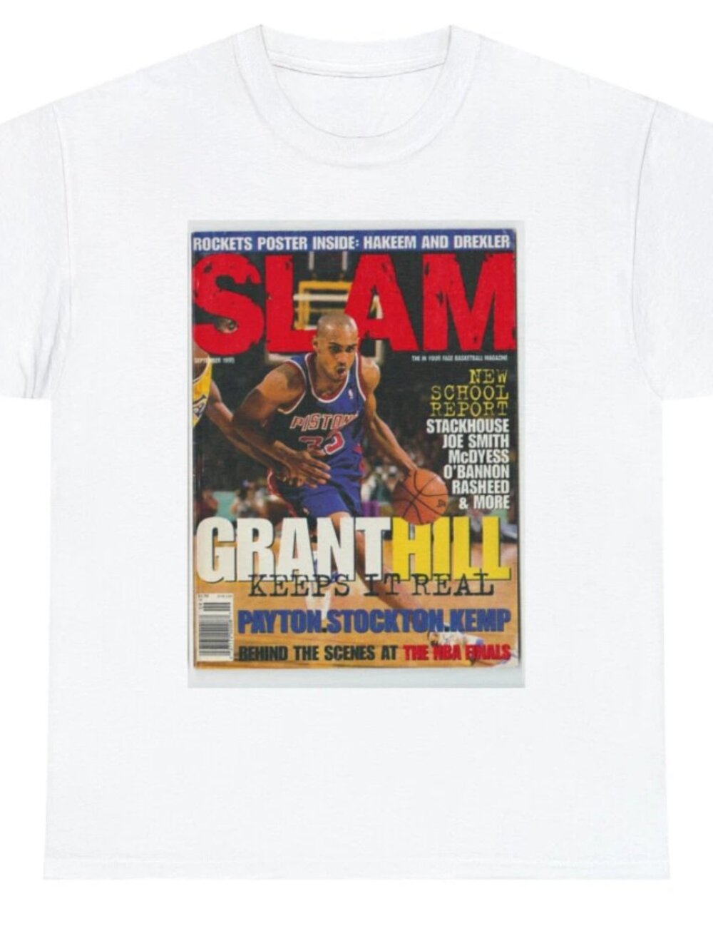 Grant Hill Detroit Pistons Slam Cover Tee Shirt NBA
